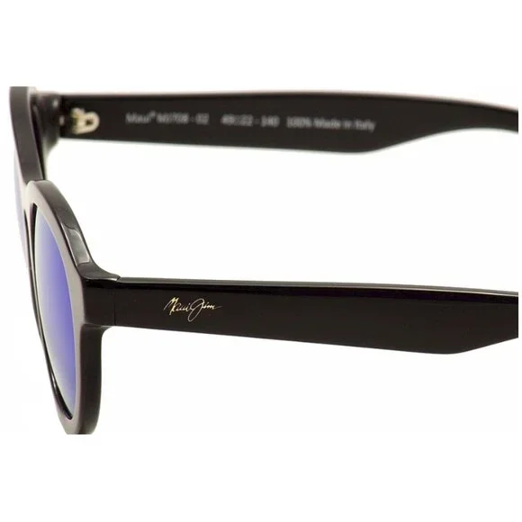 Maui Jim Leia Gloss Black Blue Hawaii Polarized Sunglasses - MJ708 02 - Picture 4 of 10